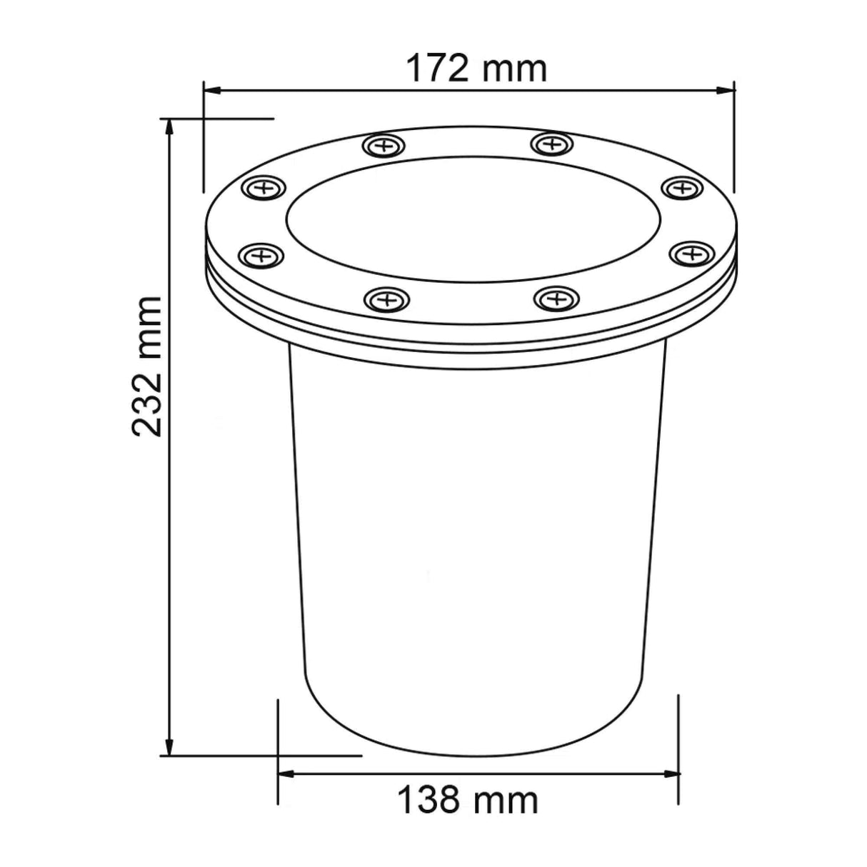 LÁMPARA DE EXTERIOR LED CUENCA I TECNOLITE DE PISO EMPOTRABLE 90W IP65 BASE E27 NO INCLUYE FOCO