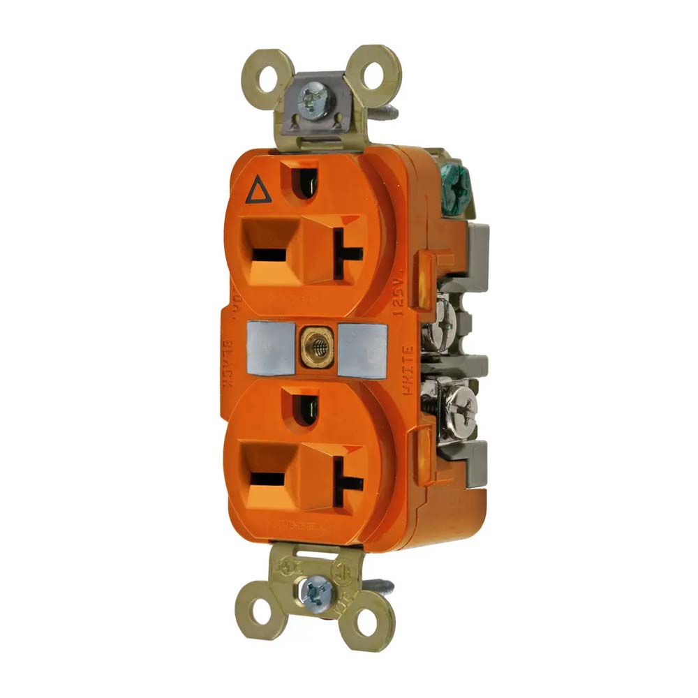 CONTACTO DUPLEX NARANJA 20A/125V. TIERRA AISLADA OJO DE CHINO WIRING *** OFRECER 05824-00I ***