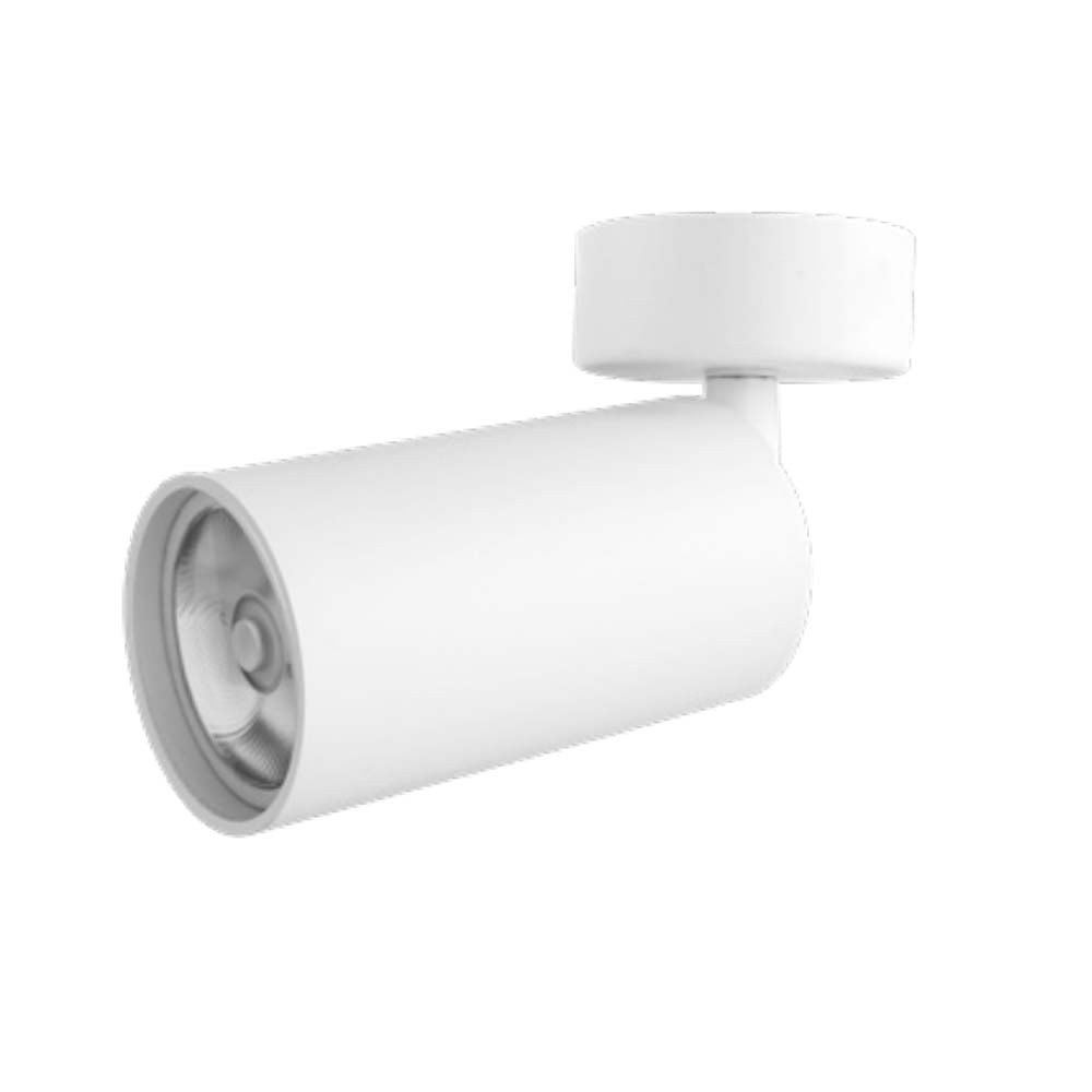 LUMINARIO P/GU10 LED REDONDA TIPO CILINDRO SOBREPONER DIRIGIBLE ALUMINIO BLANCO IP20 (S/LAMP) ILUMILEDS