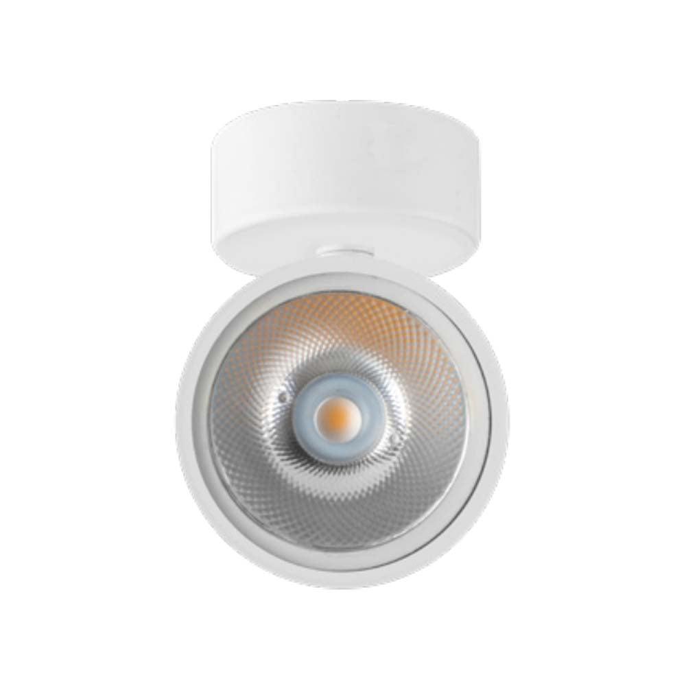 LUMINARIO P/GU10 LED REDONDA TIPO CILINDRO SOBREPONER DIRIGIBLE ALUMINIO BLANCO IP20 (S/LAMP) ILUMILEDS