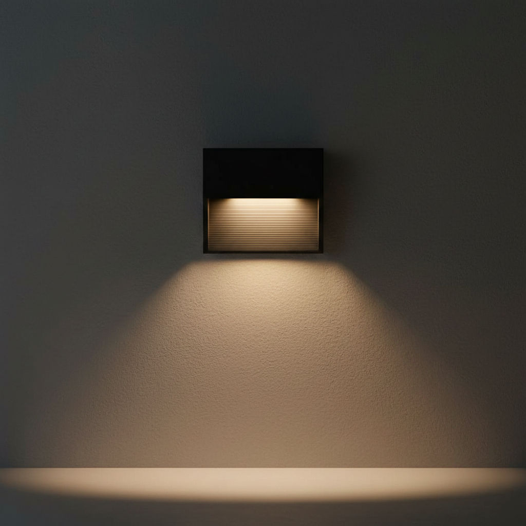 LUMINARIO DE PARED SOBREPONER RECTANGULAR LED NEGRO 3W BLANCO CALIDO 120 85-265V IP65 ILUMILEDS