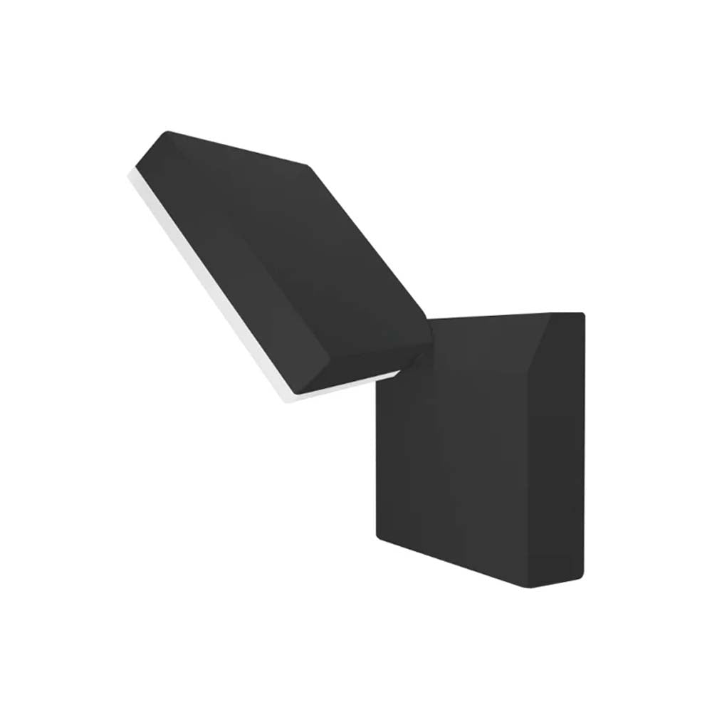 LUMINARIO GIRATORIO DE PARED SOBREPONER CUADRADA LED NEGRO 10W BLANCO CALIDO LUZ INDIRECTA 110-130V IP54 ILUMILEDS