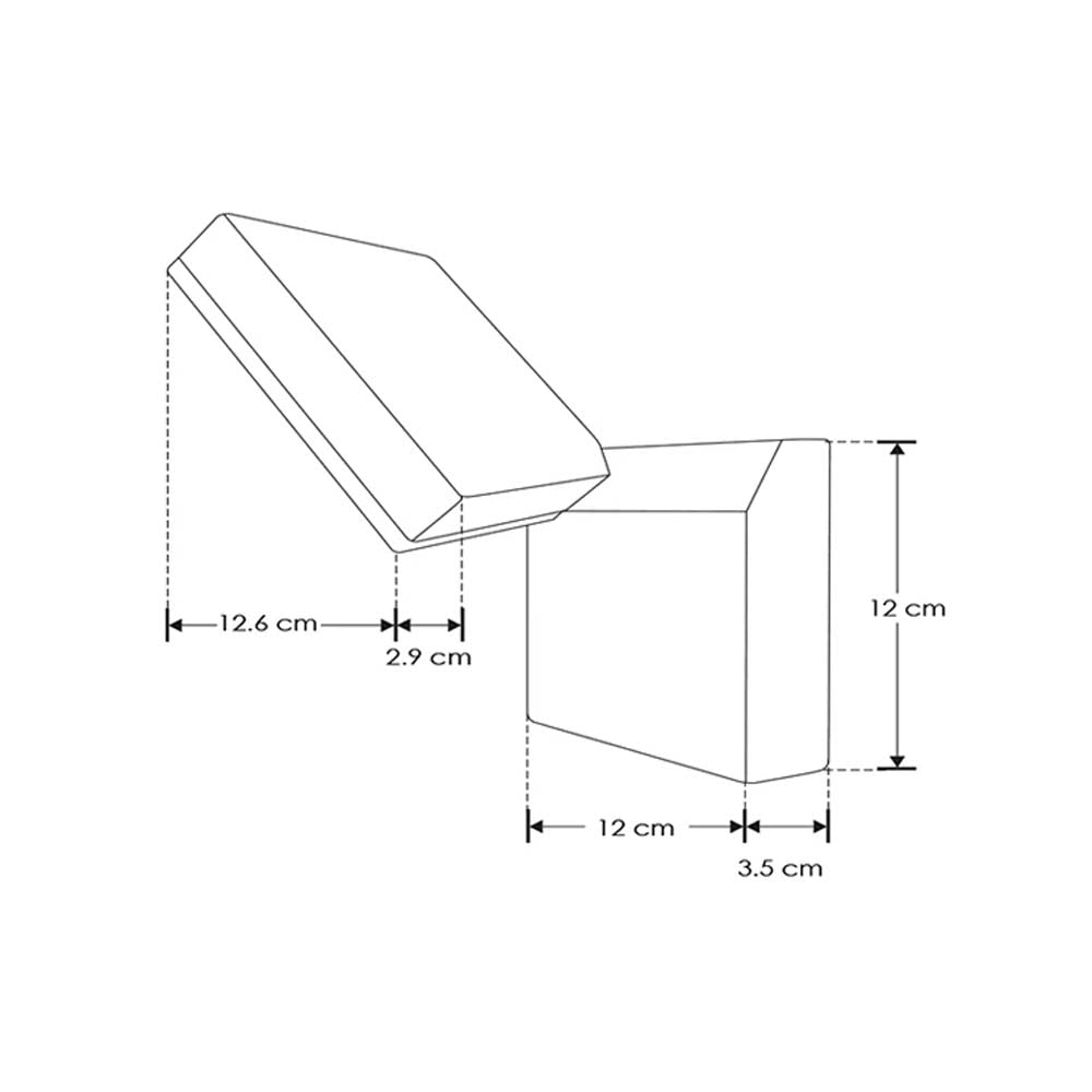 LUMINARIO GIRATORIO DE PARED SOBREPONER CUADRADA LED NEGRO 10W BLANCO CALIDO LUZ INDIRECTA 110-130V IP54 ILUMILEDS