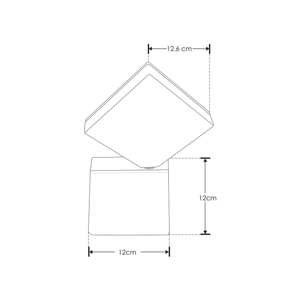 LUMINARIO GIRATORIO DE PARED SOBREPONER CUADRADA LED NEGRO 10W BLANCO CALIDO LUZ INDIRECTA 110-130V IP54 ILUMILEDS