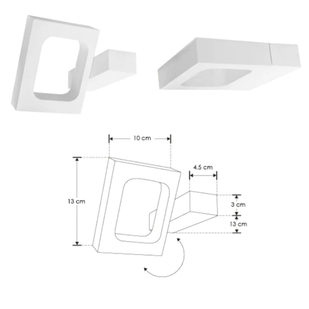 ARBOTANTE CUADRADO BLANCO 6W GIRATORIO IP20 BLANCO CALIDO ILUMILEDS