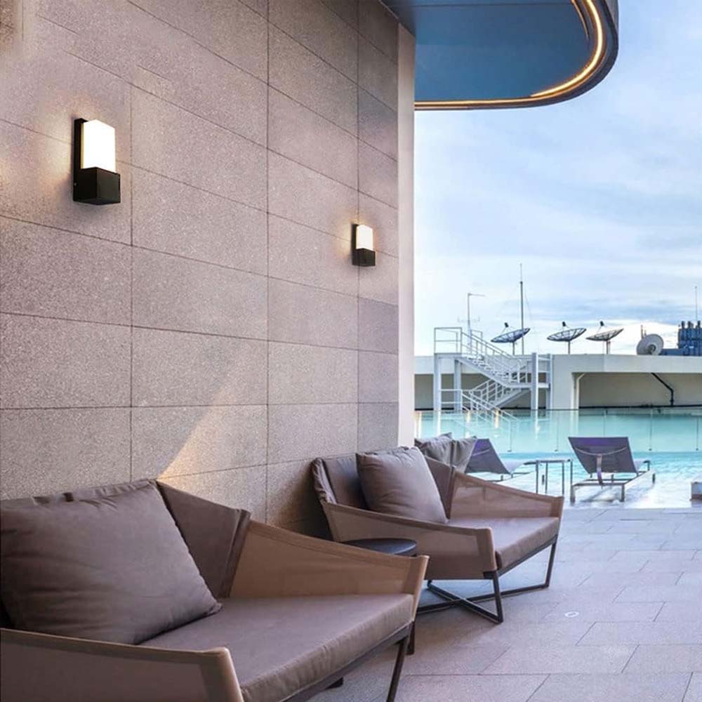 LUMINARIO DE PARED SOBREPONER EFECTO SIMETRICO LED NEGRO 10W BLANCO CALIDO LUZ DIRECTA 85-265V IP54 ILUMILEDS***HAE2025***