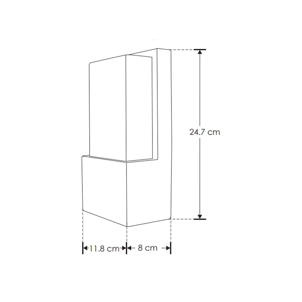 LUMINARIO DE PARED SOBREPONER EFECTO SIMETRICO LED NEGRO 10W BLANCO CALIDO LUZ DIRECTA 85-265V IP54 ILUMILEDS***HAE2025***