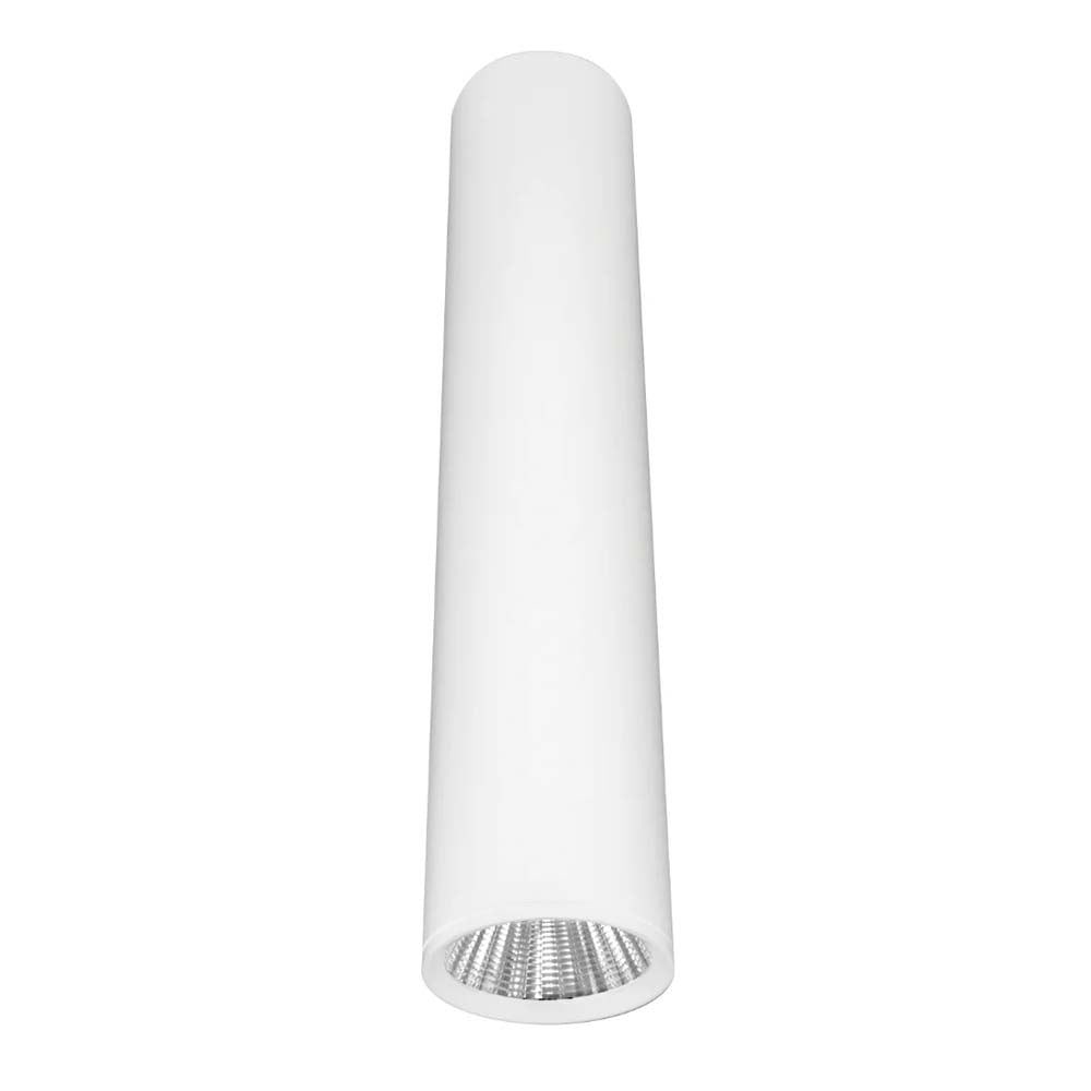 LUM. DE TECHO DE 20CM DE LED BLANCO CALIDO 10W OPTICA 38 CILINDRICO DE SOBREPONER EN TECHO ALUM. ACABADO BLANCO 100-277V CA IP20