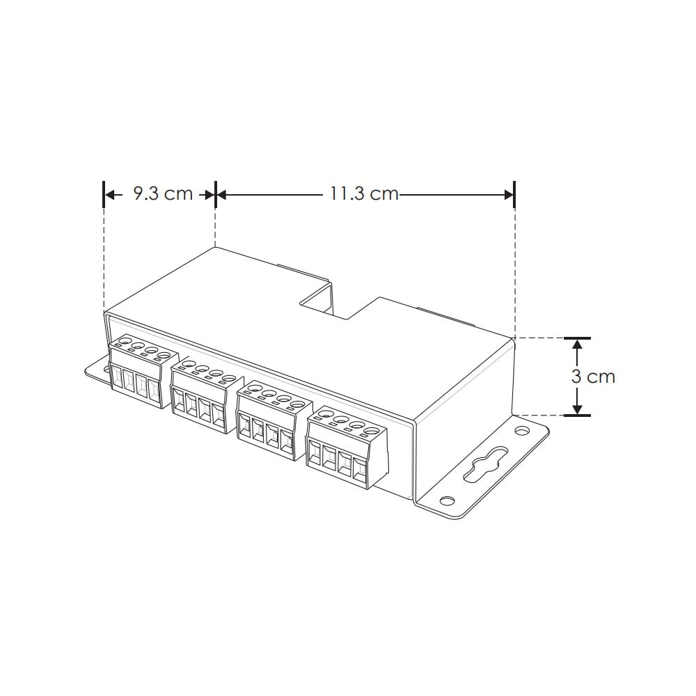 AMPLIFICADOR DE SEÑAL PARA TIRA EXTRAPLANA DE LED TIPO PIXEL RGB CON CUATRO SALIDAS DE 70W MAX C/U 5-24V CC IP20