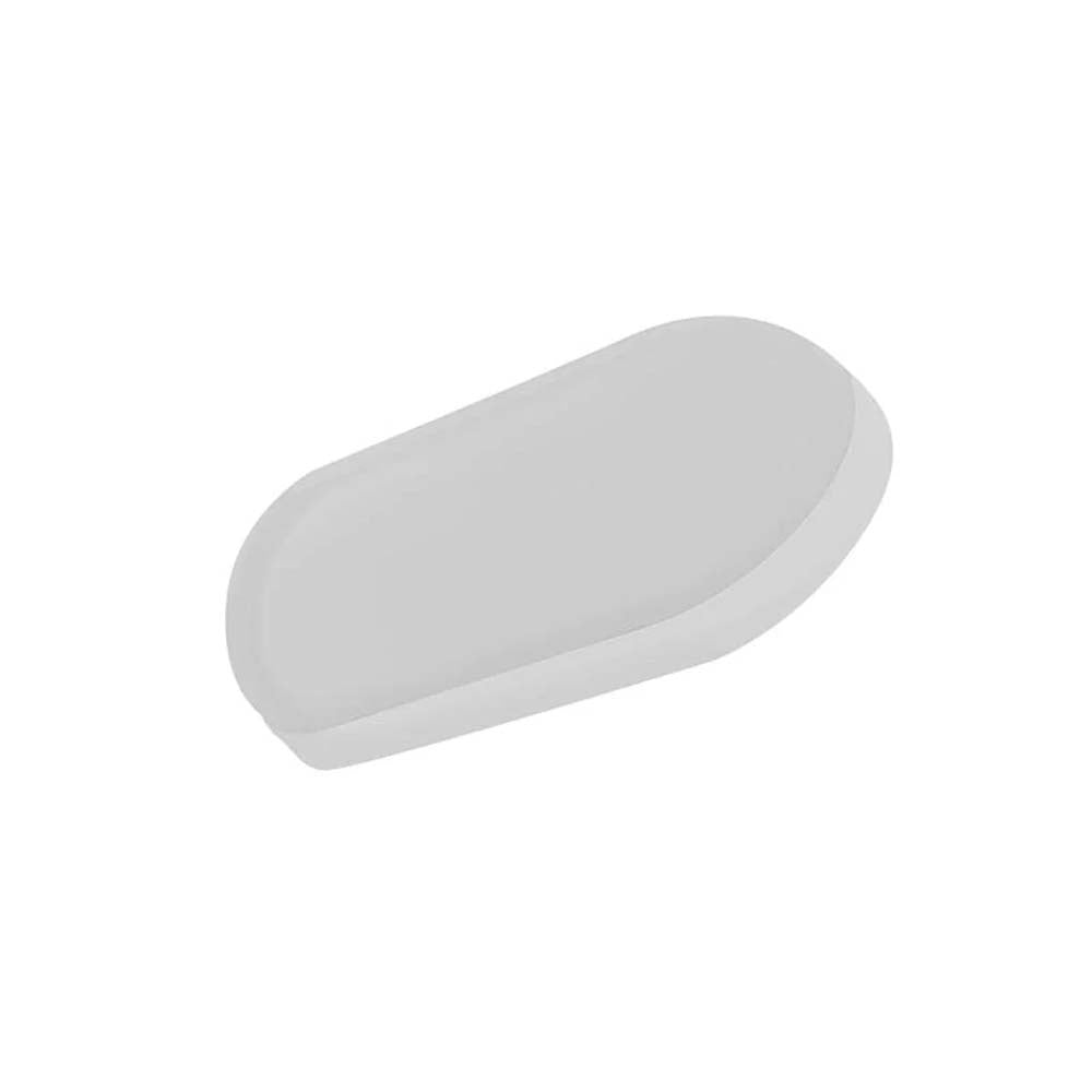 LUMINARIO DE PARED DE LED BLANCO CALIDO 15 WATTS OVAL TIPO BULK SALIDA DE LUZ DIRECTA DE SOBREPONER POLICARBONATO ACABADO BLANCO 85-265V CA IP65