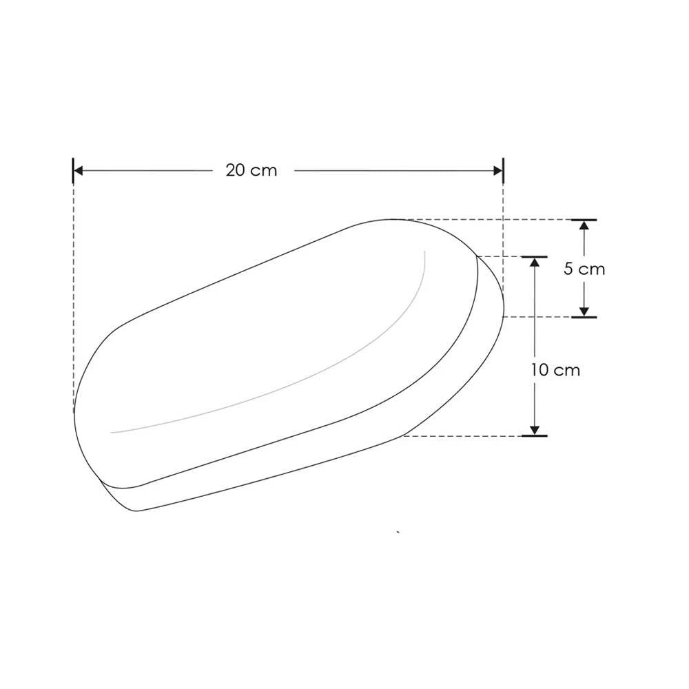 LUMINARIO DE PARED DE LED BLANCO CALIDO 15 WATTS OVAL TIPO BULK SALIDA DE LUZ DIRECTA DE SOBREPONER POLICARBONATO ACABADO BLANCO 85-265V CA IP65