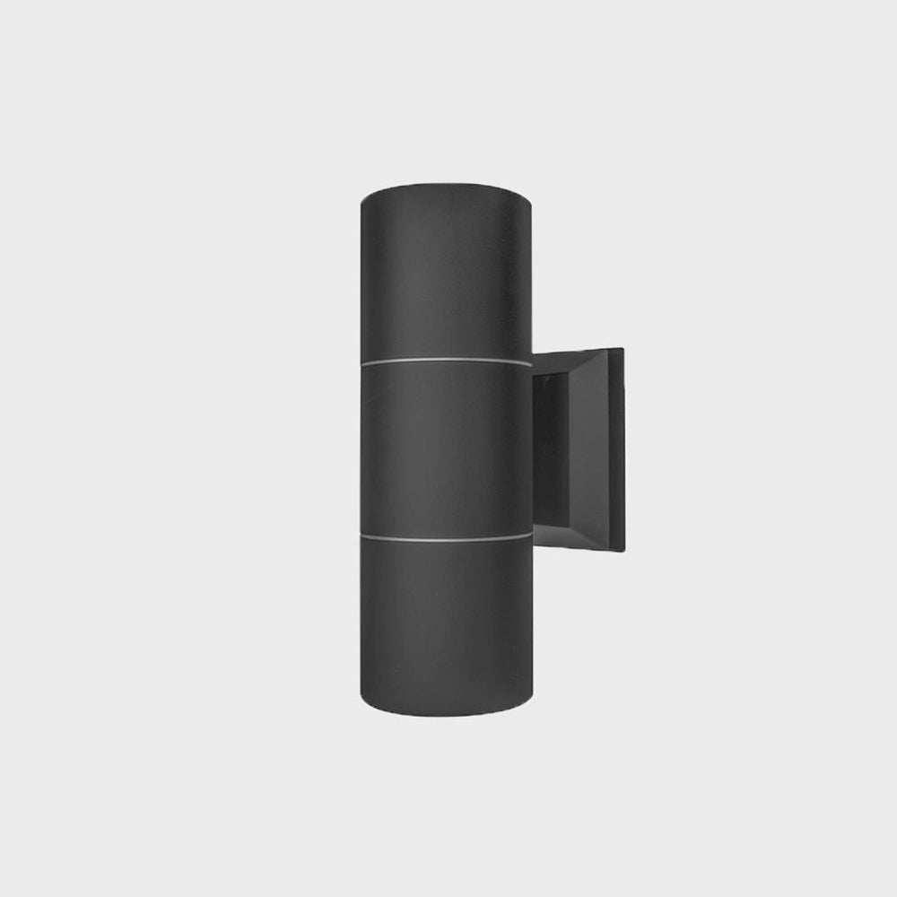 LUMINARIO CILINDRICO P/2 LAMP GU10 70W CRISTAL TEMPLADO NEGRO SALIDA SUPERIOR E INFERIOR S/LAMP 100-240V IP54 ILUMILEDS