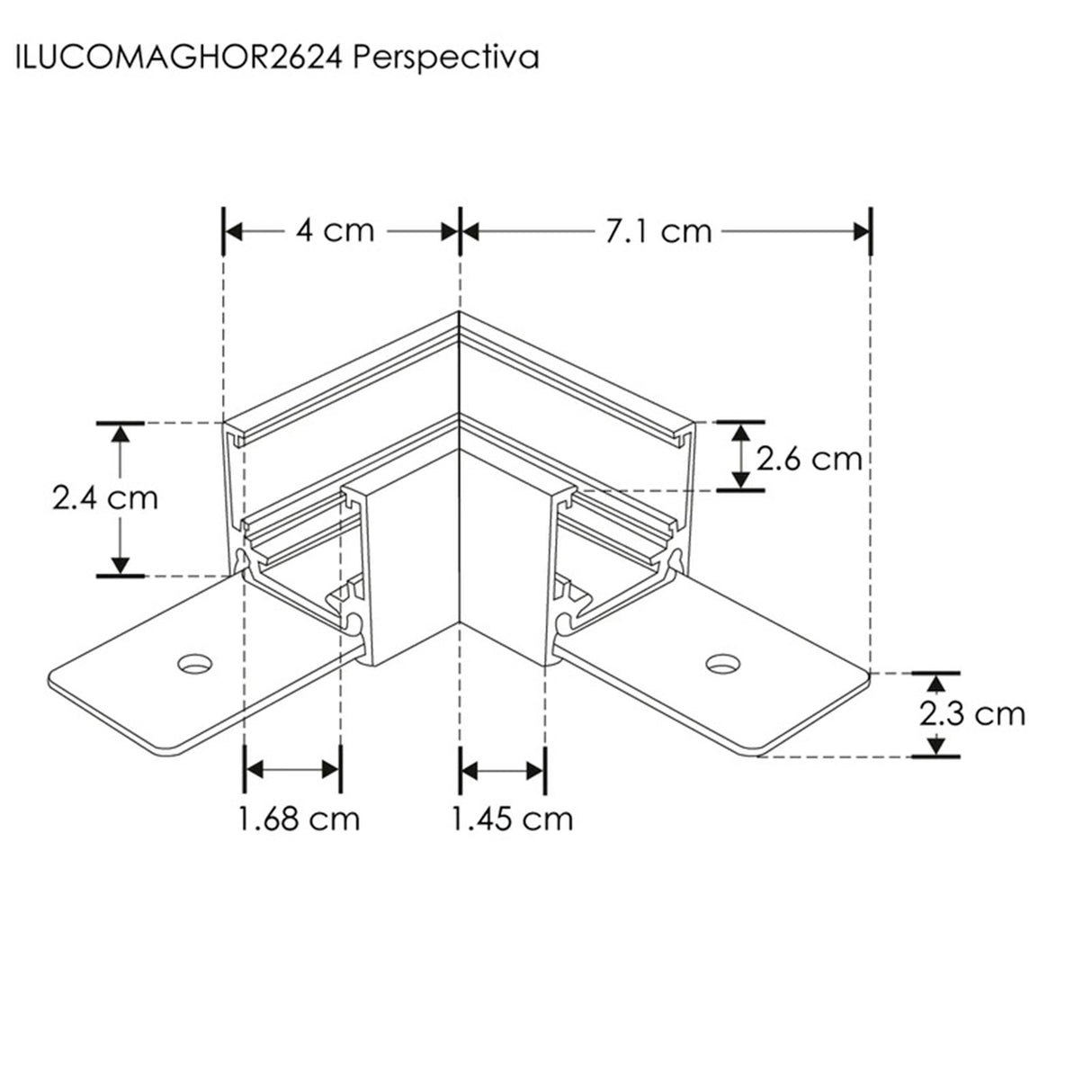KIT DE COPLE NEGRO 90G CONEX HORIZONTAL (INCLUYE BARRAS DE METAL Y TORNILLOS PARA RIEL ILUTMAG2624SS) ILUMILEDS