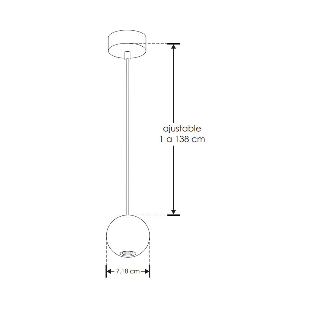 LUM. SUSP. ESFERA GRIS LED BC 4.5W 38G IP20 ILUMILEDS