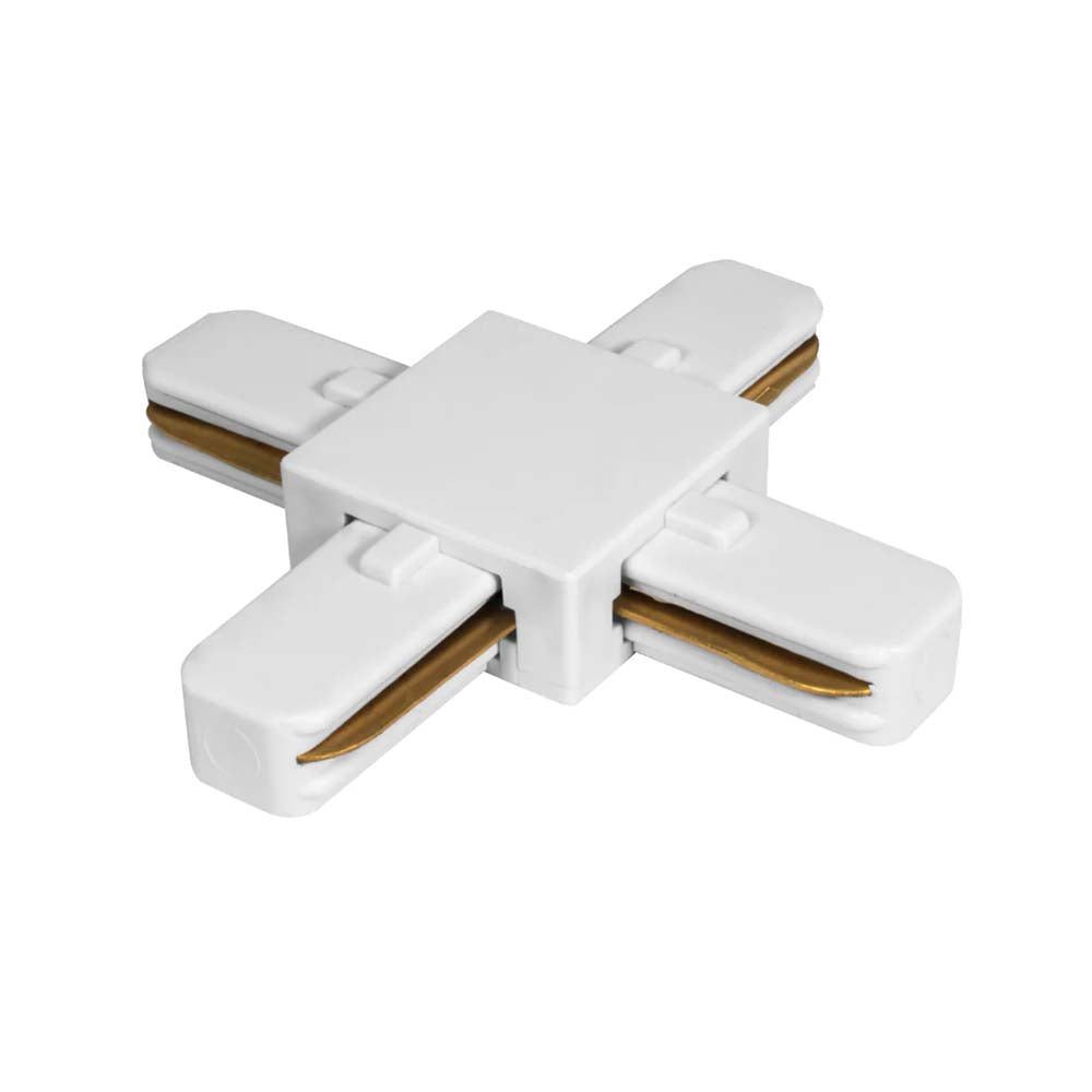 COPLE FORMA DE X BLANCO PARA RIEL ELECTRIFICADO ILUTRAC