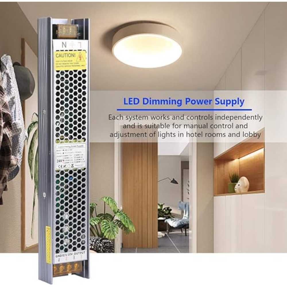 FUENTE DE ALIMENTACION PARA TIRA EXTRAPLANA DE LED MONOCROMATICA ATENUABLE C/5 FORMAS 160W ENTRADA 110-130V CA SALIDA 12V CC PROTECCION IP20 ILUMILEDS