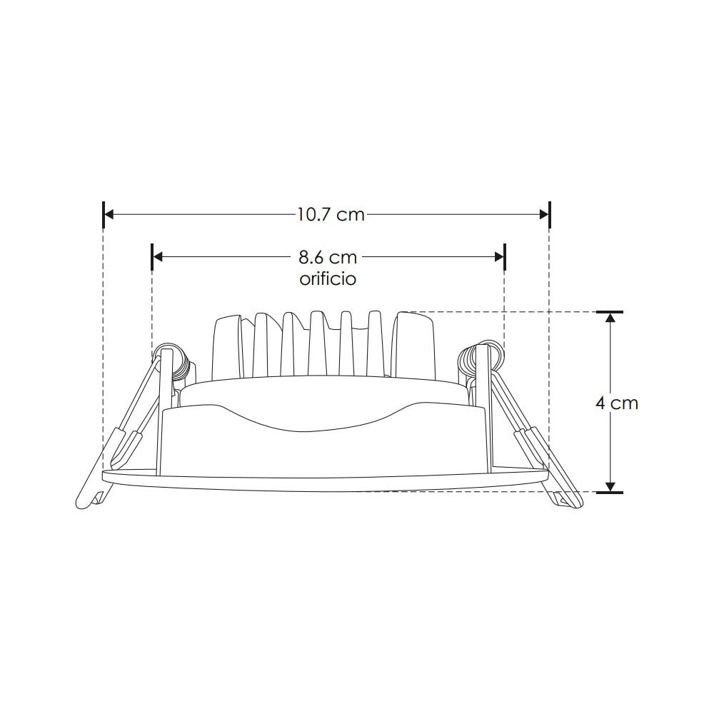LUMINARIO DE TECHO EMPOTRAR REDONDO LED BLANCO 12W BLANCO CALIDO 24 85-265V IP20 ILUMILEDS