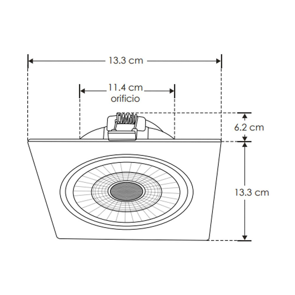 LUMINARIO TECHO DE LED BLANCO CALIDO 12W OPTICA 42G DE EMPOTRAR ILUMILEDS