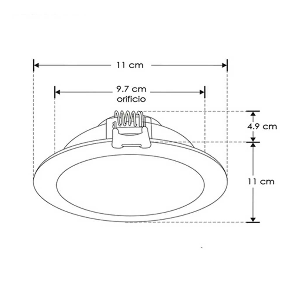 LUMINARIO TECHO LED REDONDO EMPOTRAR  BLANCO 6W BC 120  ATENUABLE TRIAC 110-130V IP54 ILUMILEDS
