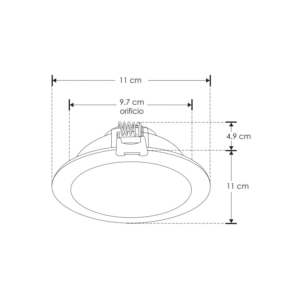 LUMINARIO DE TECHO LED REDONDO EMPOTRADO  6W BLANCO CALIDO  COLOR NEGRO 110-130C MCA ILUMILEDS