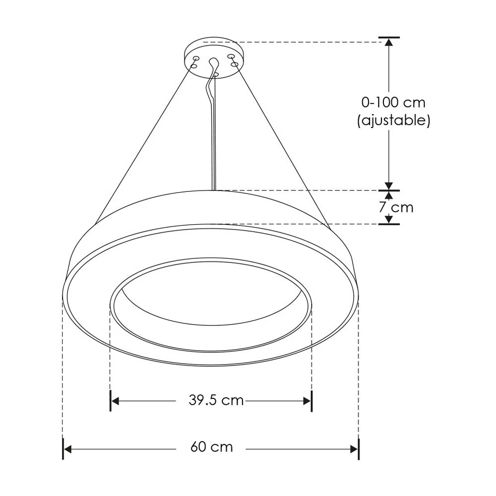 LUMINARIO DE TECHO DE LED BLANCO NEUTRO 48 WATTS DE SOBREPONER ALUMINIO ACABADO NEGRO 100-240V CA IP20