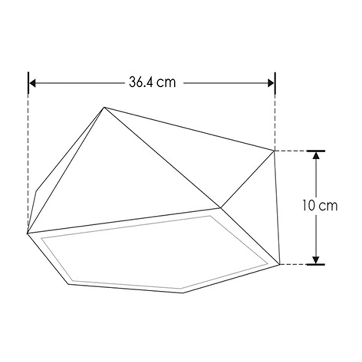 LUMINARIO PENTAGONAL PARA SOBREPONER EFECTO SIMETRICO CUERPO ALUMINIO BLANCO CALIDO 100-224 V CA 18 W ***HAE 2023***