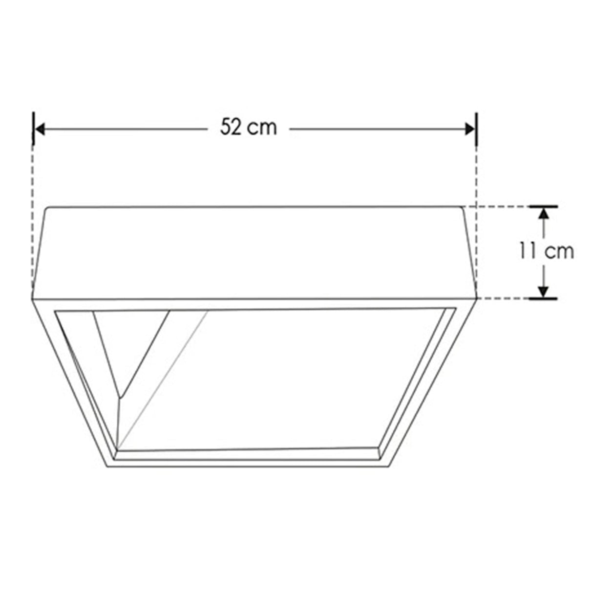 LUMINARIO RECTANGULAR CON APERTURA TRIANGULAR EN UNA ESQUINA PARA SOBREPONER EFECTO SIMETRICO BLANCO CALIDO 100-224 V CA 40 W ***HAE 2023***