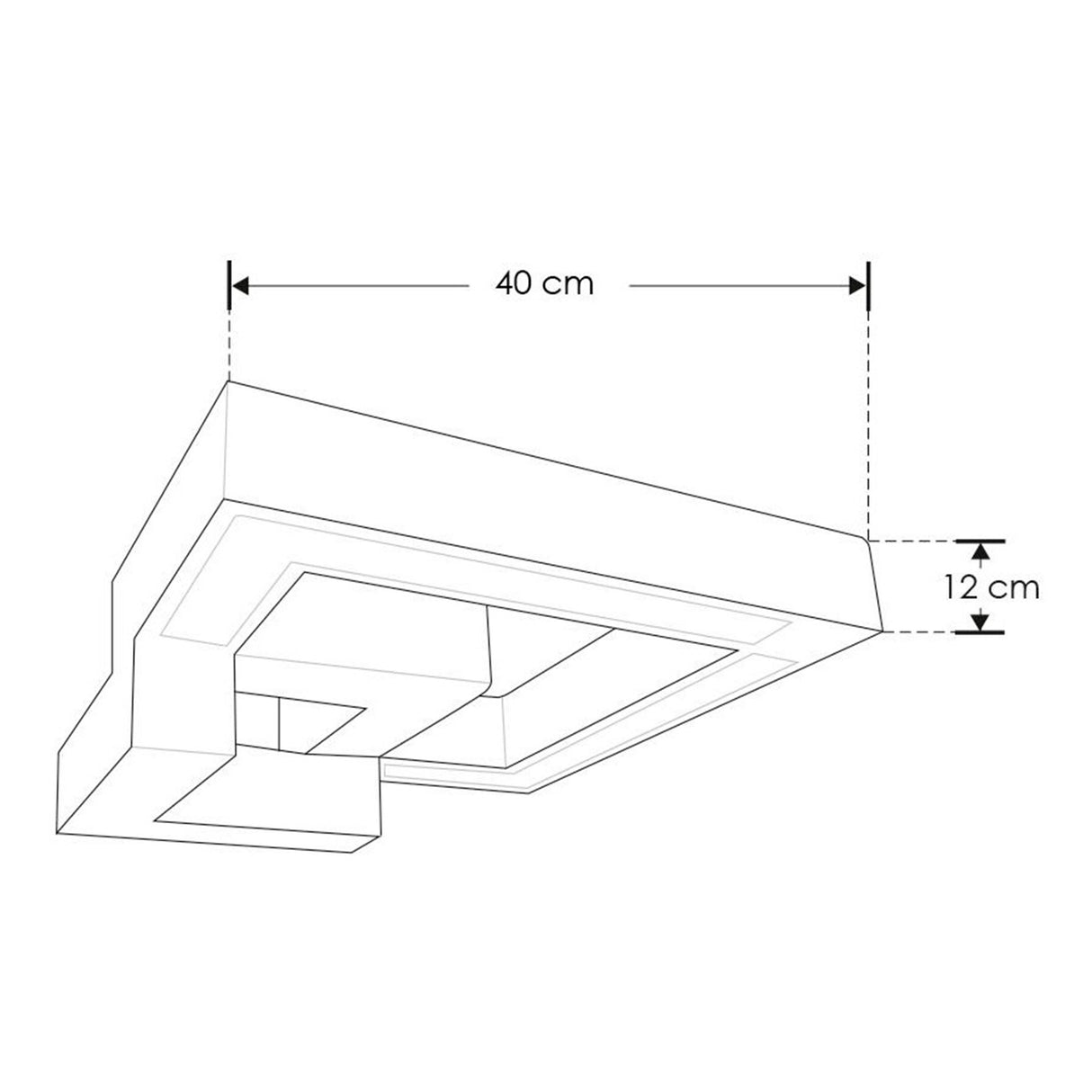LUMINARIO CUADRADO DIMENSIONAL PARA SOBREPONER EFECTO SIMETRICO BLANCO CALIDO 100-224 V CA 30 W IP20 ***HAE 2023***