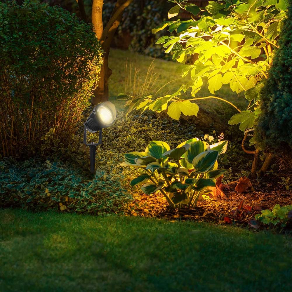 LUMINARIO DE PISO SOBREPONER LED NEGRO 5W BLANCO CALIDO 60 INCLUYE ESTACA 85-265V IP65 DE ALUMINIO ILUMILEDS