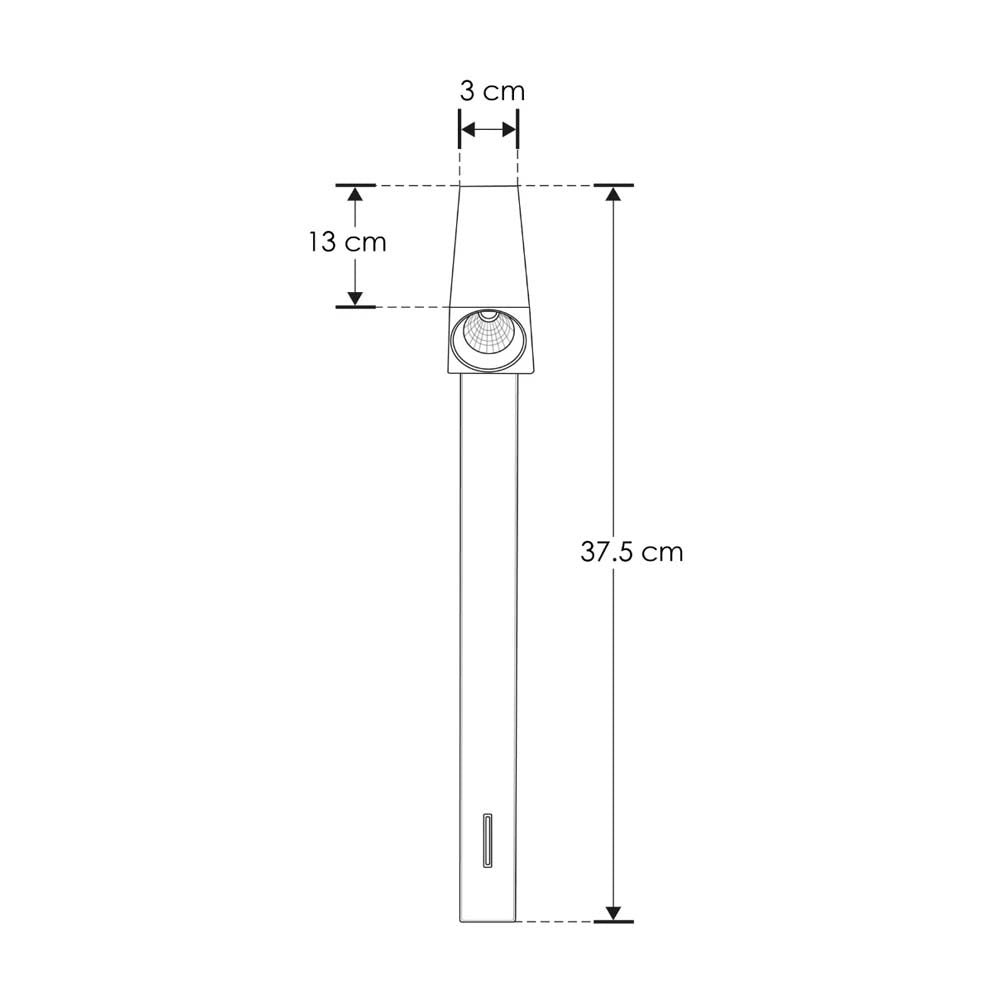 LUMINARIO DE PARED LED BLANCO CALIDO 5W OPTICA 38 SOBREPONER ALUMINIO ACABADO NEGRO CON APAGADOR 100-265V CA IP20