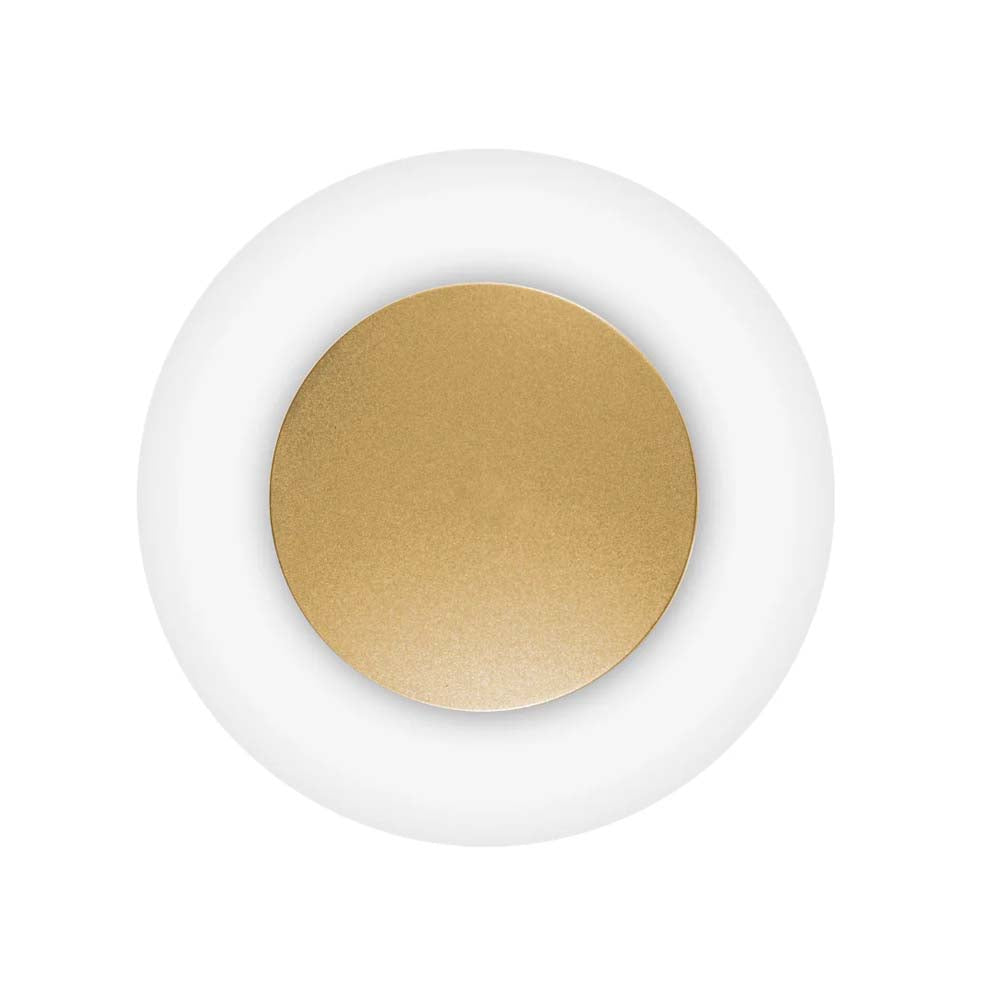 LUMINARIO DE PARED LED B.C. 9W OPTICA 360 SOBREPONER ALUMINIO ACABADO BCO CON DORADO 100-265V CA IP20