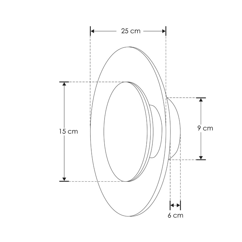 LUMINARIO DE PARED LED B.C. 9W OPTICA 360 SOBREPONER ALUMINIO ACABADO BCO CON DORADO 100-265V CA IP20