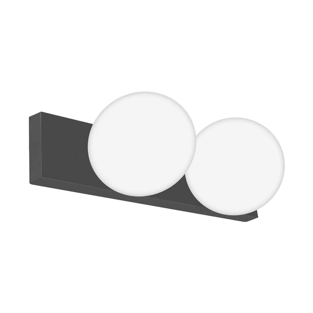 LUMINARIO DE PARED LED BC 2L 14 W OPTICA 360 SOBREPONER POLICARBONATO Y ALUMINIO ACABADO NEGRO 100-265V CA IP20