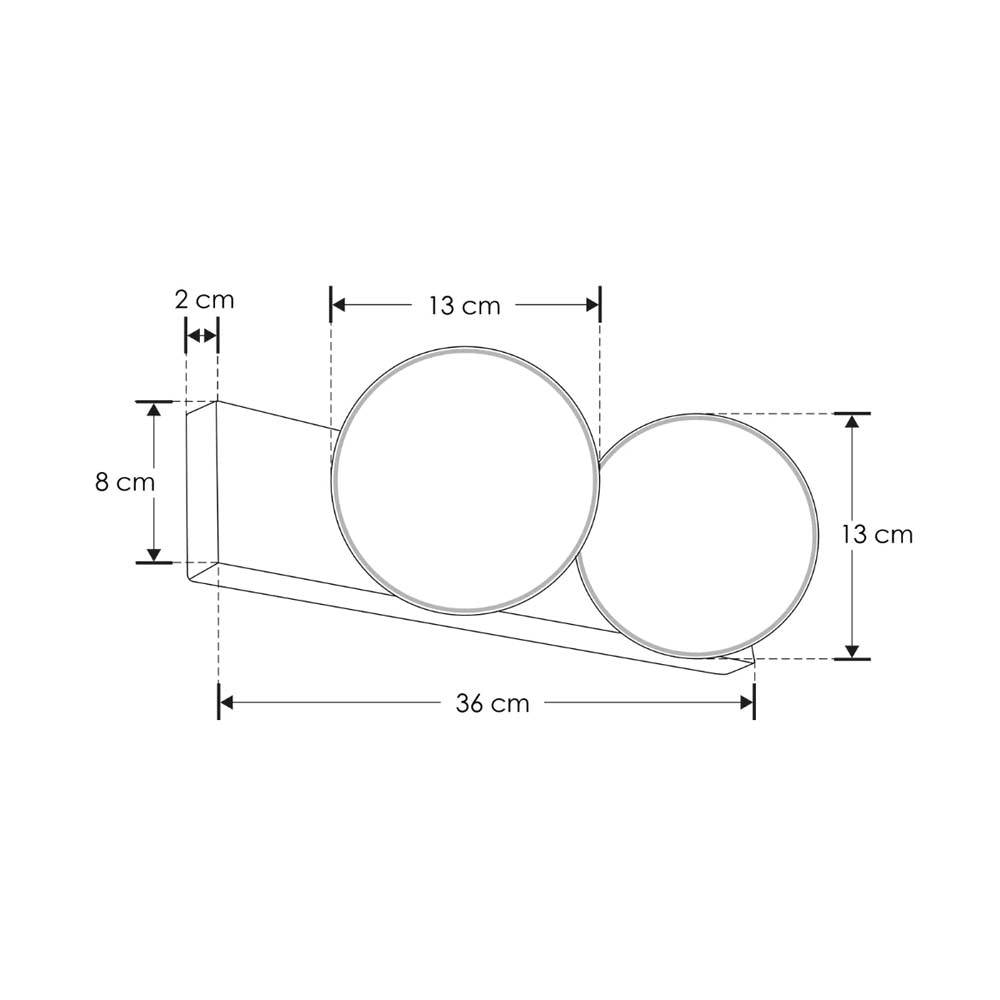 LUMINARIO DE PARED LED BC 2L 14 W OPTICA 360 SOBREPONER POLICARBONATO Y ALUMINIO ACABADO NEGRO 100-265V CA IP20