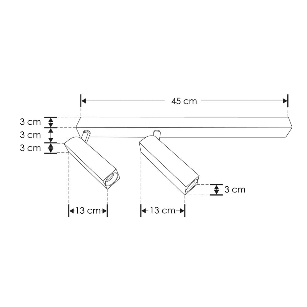 LUM. DE TECHO DE LED BLANCO CALIDO 10W OPTICA 38 DE SOBREPONER ALUM. ACABADO NEGRO 100-265V CA IP20