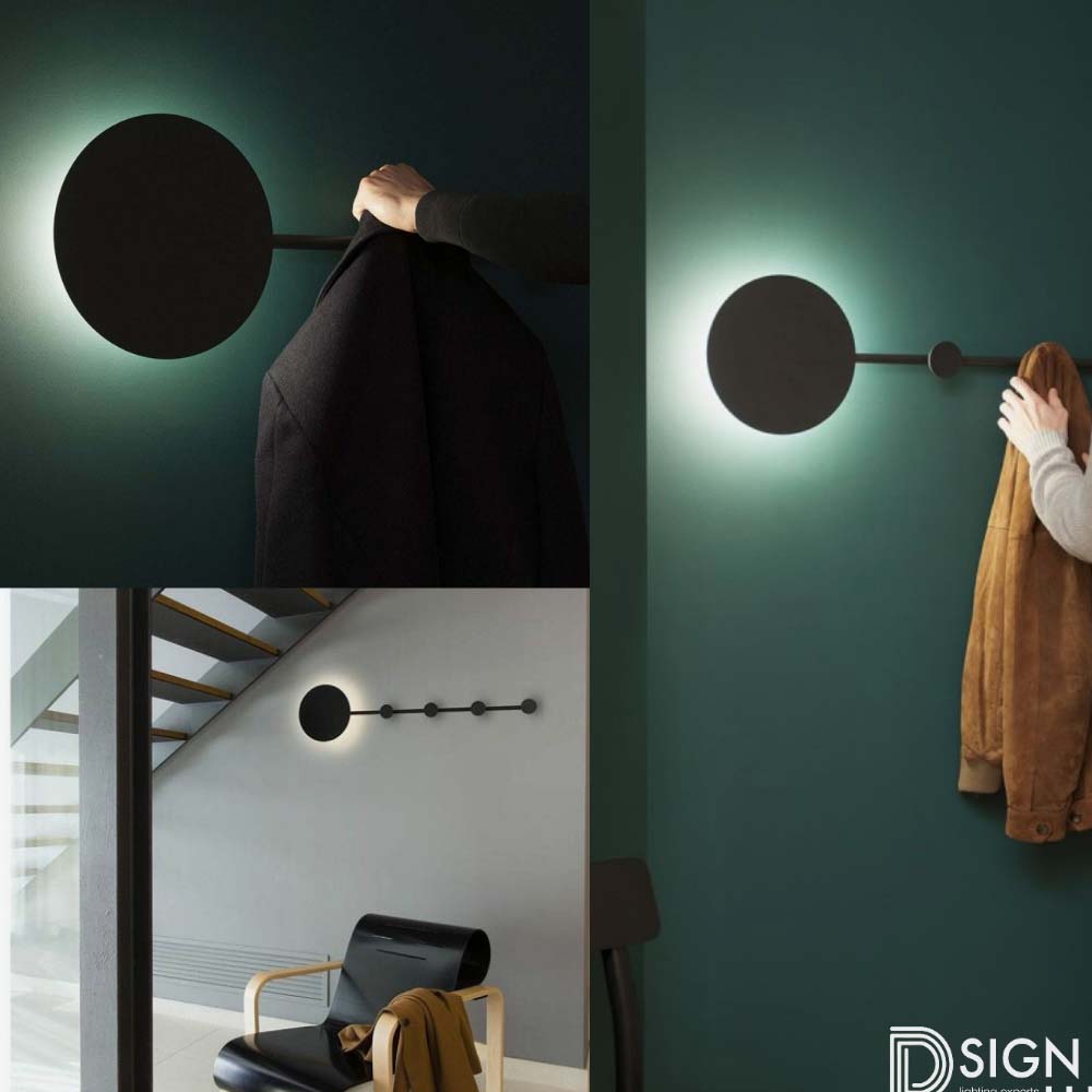 LUMINARIO DE PARED LED B.C. 12W OPTICA 360 SOBREPONER ALUMINIO ACABADO NEGRO 85 - 265V CA IP20