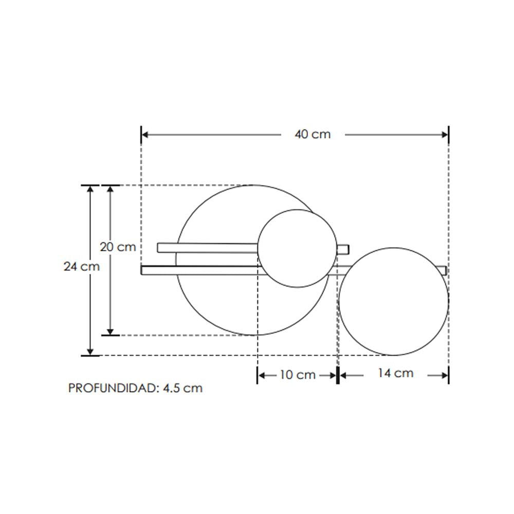 LUMINARIO DE PARED LED B.C. 14W OPTICA 360 SOBREPONER ALUMINIOACABADO BCO Y NEGRO CON DORADO 85 -265VCA IP20