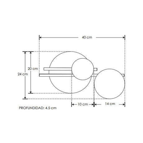 LUMINARIO DE PARED LED B.C. 14W OPTICA 360 SOBREPONER ALUMINIOACABADO BCO Y NEGRO CON DORADO 85 -265VCA IP20