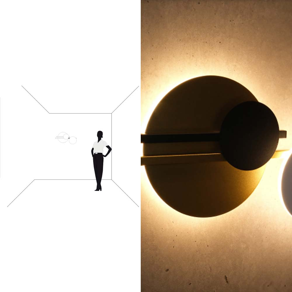 LUMINARIO DE PARED LED B.C. 14W OPTICA 360 SOBREPONER ALUMINIOACABADO BCO Y NEGRO CON DORADO 85 -265VCA IP20