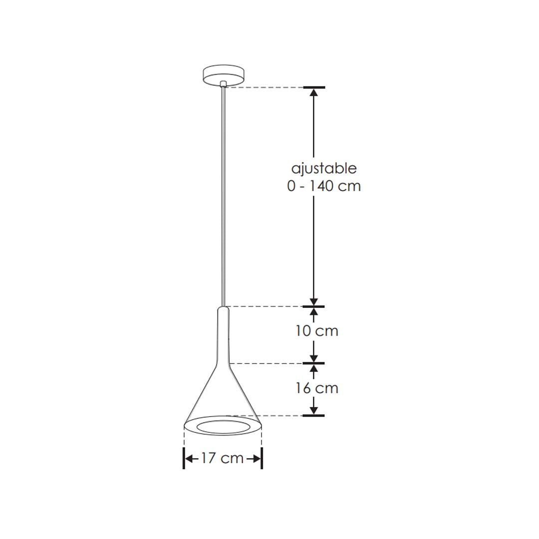 LUMINARIO DE SUSPENDER CON BASE E27 (SIN LAMPARA) 25 WATTS MAXIMO OPTICA 120G DE SOBREPONER CONO DE YESO ACABADO BLANCO IP20