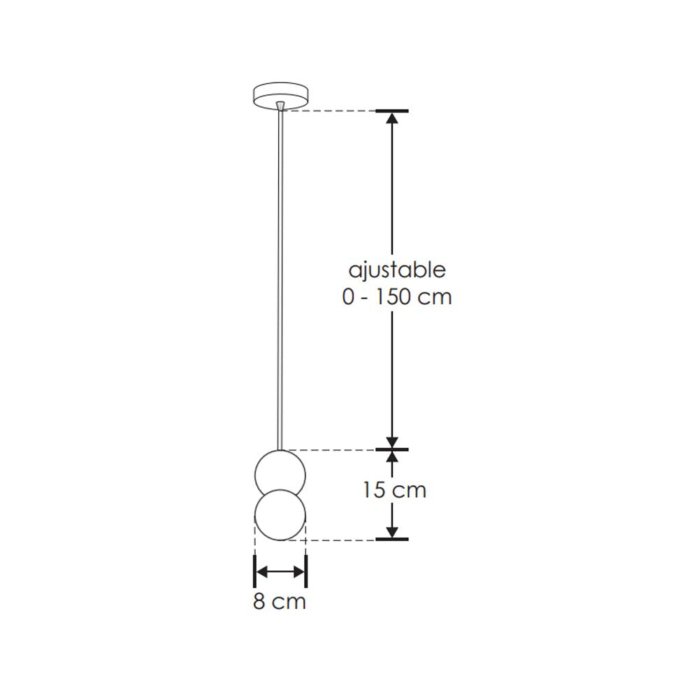 LUMINARIO DE SUSPENDER CON BASE G9 (SIN LAMPARA) 15 WATTS MAXIMO OPTICA 120G DE SOBREPONER CONCRETO ACABADO GRIS ESFERA DE CRISTAL DE 8CM IP20