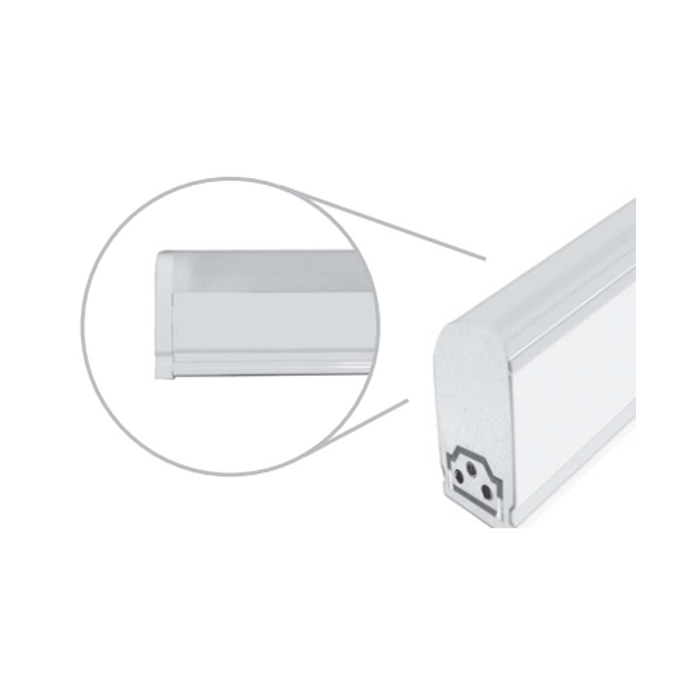 LAMPARA TIPO T5 INTERCONECTABLE DE LED BLANCO NEUTRO 10 W OPTICA 120G DE SOBREPONER CUERPO Y DIFUSOR LECHOSO DE PVC COPLE GRAPAS Y 2 CABLES ATERRIZADOS INCLUIDOS 85-277V CA IP20