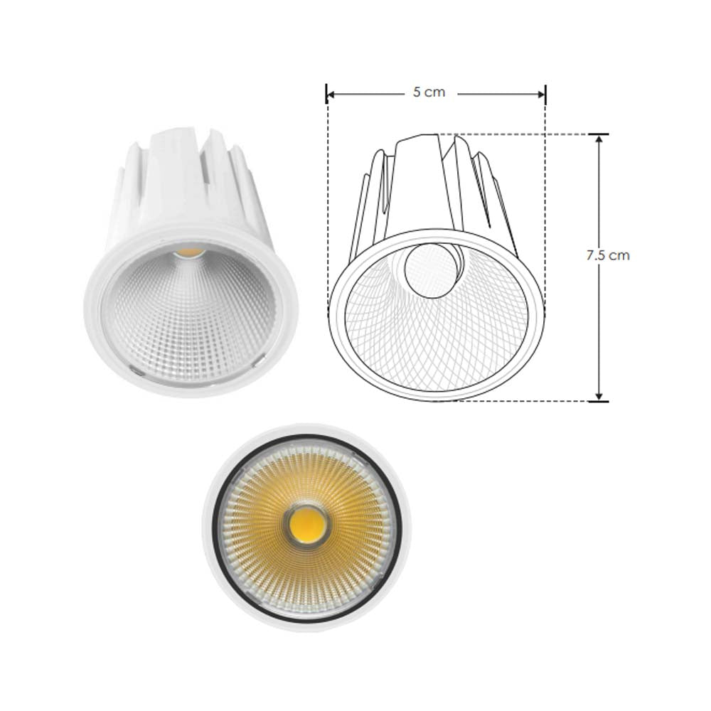 MODULO LED DE 12W COLOR BLANCO COMPATIBLE CON LUMINARIOS DE 5 CM  ILUMOD12WNW ILUMILEDS