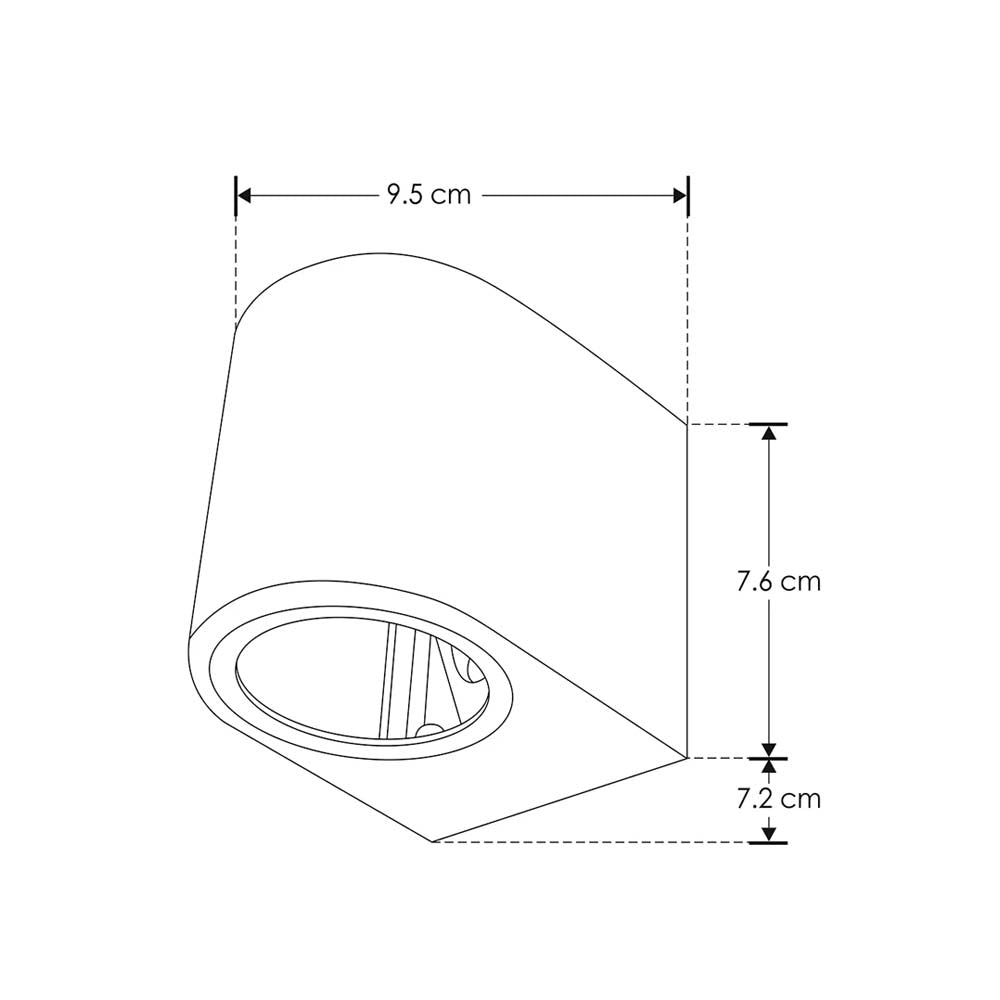 LUM P/LAMP GU10 (10W MAX) CILINDRICO NEGRO (NO INCLUYE LAMPARA) IP54 ILUMILEDS