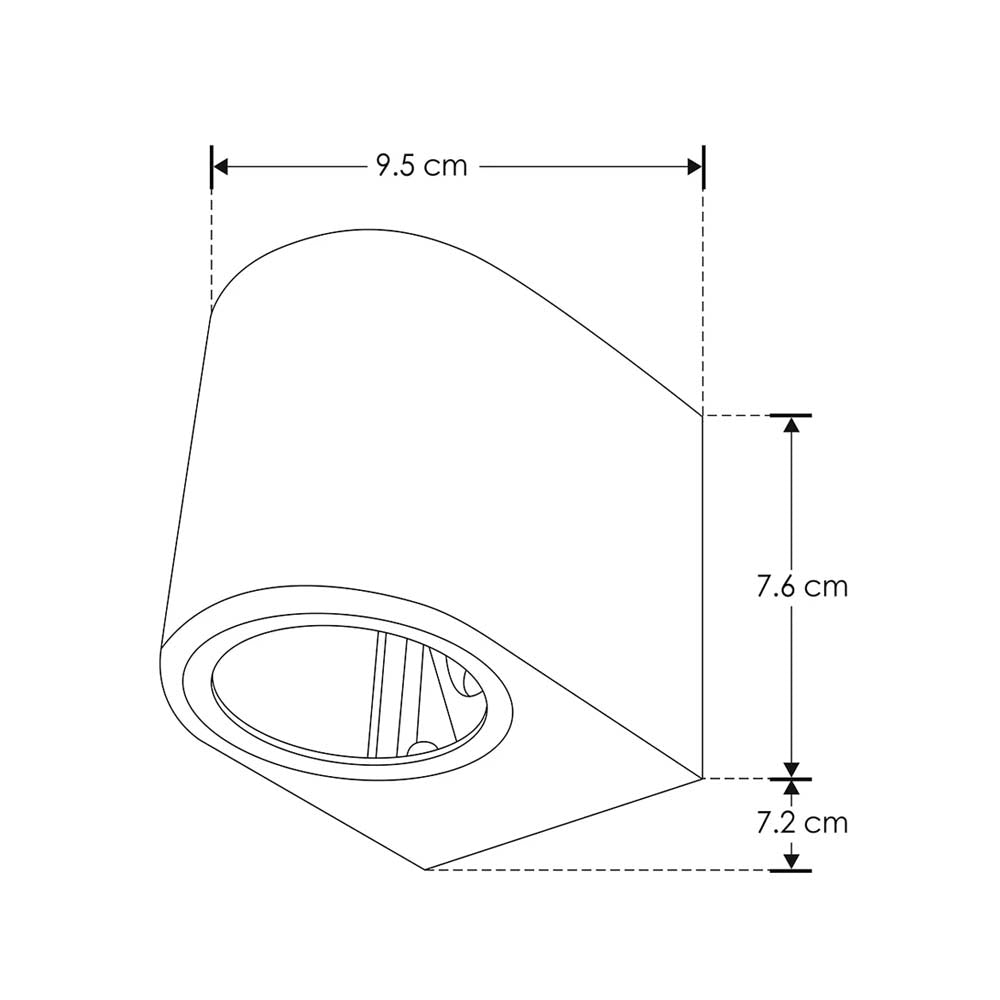 LUMINARIO PARA LAMPARA GU10 10W MAX CILINDRICO POLICARBONATO BLANCO NO INCLUYE LAMPARA 100-240V CA IP54