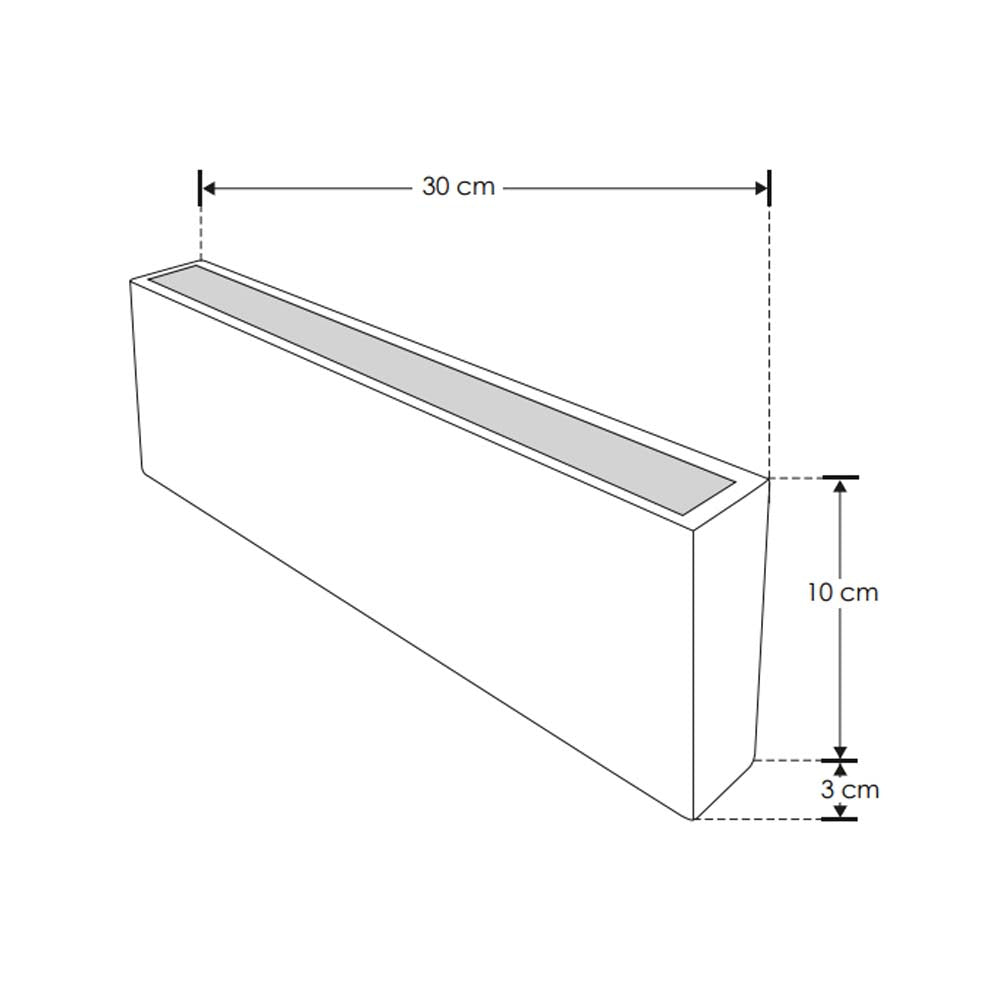 ARBOTANTE RECTANGULAR NEGRO LED 12W (2 SALIDAS DE LUZ) IP65 ILUMILEDS
