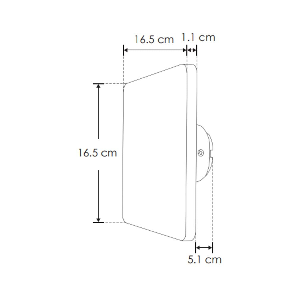 LUMINARIO DE PARED DE LED BLANCO CALIDO 12W CUADRADO SALIDA TRASERA DE SOBREPONER POLICARBONATO ACABADO NEGRO 100-240V CA IP65