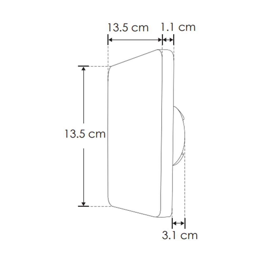 LUMINARIO DE PARED DE LED BLANCO CALIDO 6W CUADRADO SALIDA TRASERA DE SOBREPONER POLICARBONATO ACABADO NEGRO 100-240V CA IP65