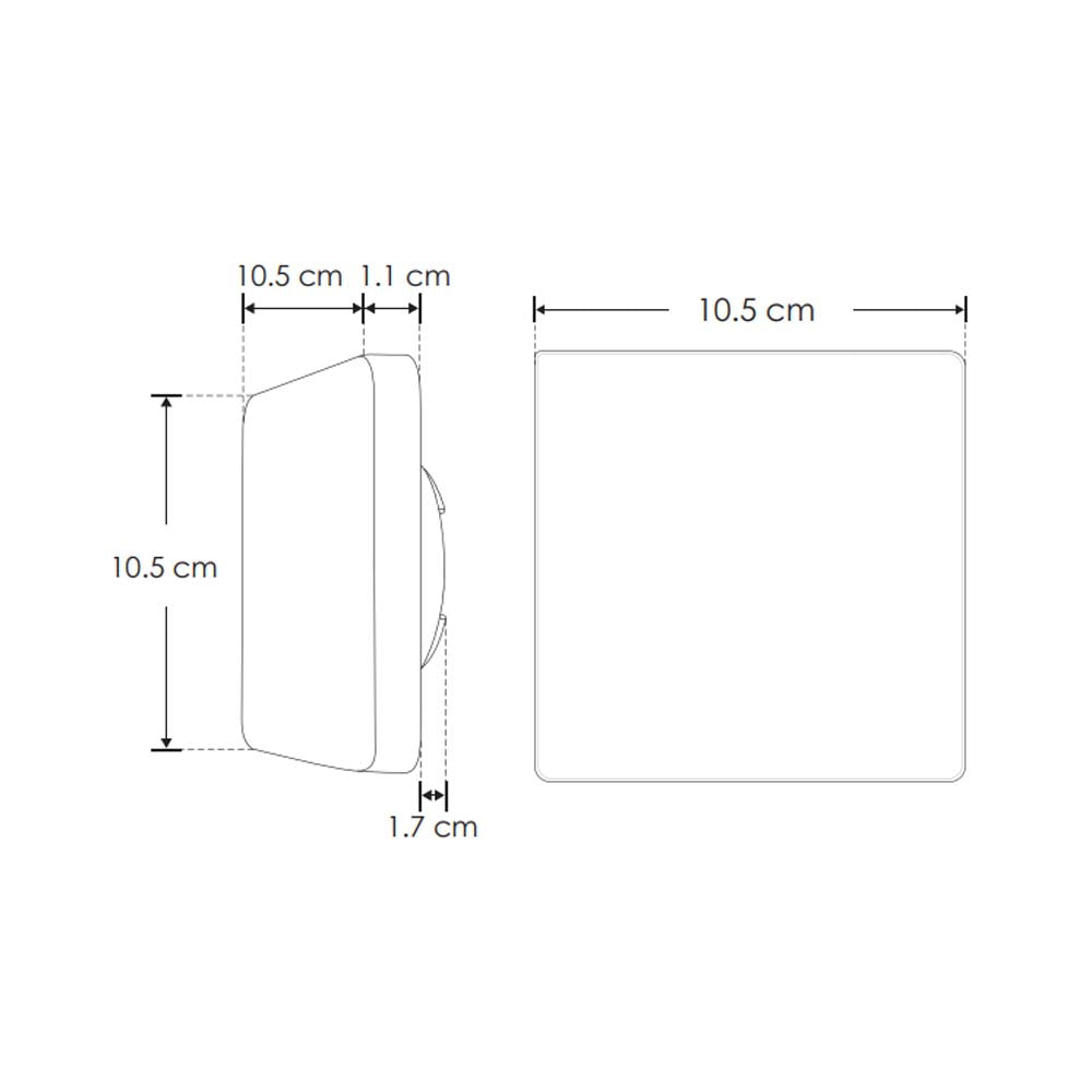 LUMINARIO DE PARED DE LED BLANCO CALIDO 3W CUADRADO SALIDA TRASERA DE SOBREPONER POLICARBONATO ACABADO NEGRO 100-240V CA IP65