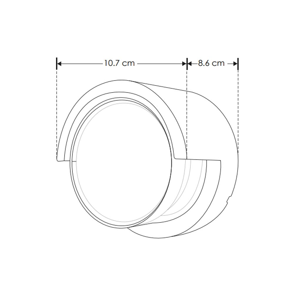 LUMINARIO PARED LED BLANCO CALIDO 7W CILINDRO SALIDA LUZ DIRECTA FRONTAL SOBREPONER NEGRO 100-240VCA IP54